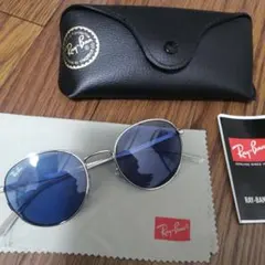 Ray-Ban メタルフレーム サングラス 青レンズ
