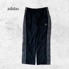 adidas Clima365 サイド3ライン ナイロンパンツ 黒 L相当