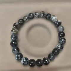 天然石 スノーフレークオブシディアン ブレスレット