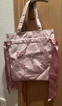 Maison de FLEUR チューリップ刺繍リボントートバッグのサムネイル