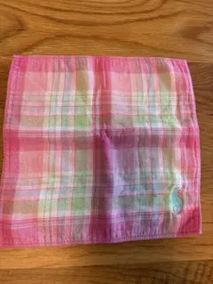 【ポロラルフローレン】ピンク　チェック　タオルハンカチ