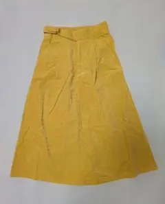 コーデュロイ フレアスカート マスタード GU