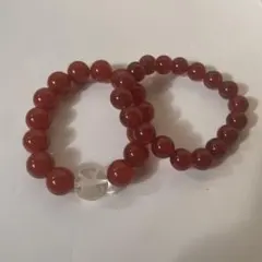 赤色 ビーズブレスレット2個セット