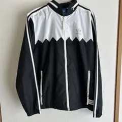 アディダス　ナイロンジャケット　ジャージ　トレフォイル　adidas 白黒