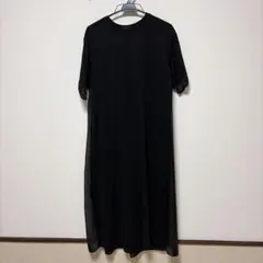 プラスオトハ オーガンジー揺れるロングワンピース カットソー異素材 体型カバーのサムネイル