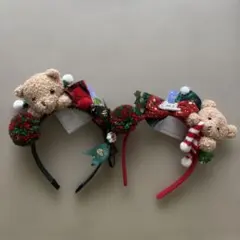 クリスマス カチューシャ　2個セット　兄弟　姉妹　双子