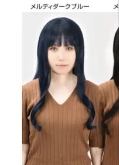 ロングウィッグ ブルー ネイビーのサムネイル