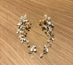 花モチーフ パール ロングイヤリング