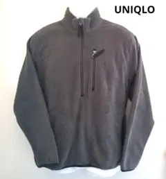 【未着用】UNIQLO＊サーマルワッフル ハーフジップフリースJ M 灰茶