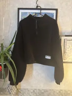 【L】ブラックフリースジャケット