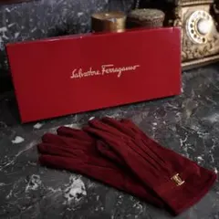 Salvatore Ferragamoフェラガモヴァラロゴデザインレザーグローブのサムネイル