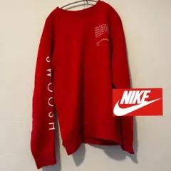 ナイキ　袖刺繍ロゴスウェット　トレーナー　レッド　Mのサムネイル