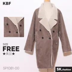 ★美品★ KBF ムートン風ボアコート ダブルボタン オーバーサイズのサムネイル