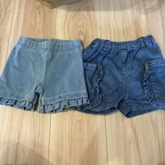 petit main デニム フリル ハーフパンツ 90 まとめ売り