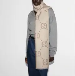 未使用✨グッチ マフラー GGジャカード ウールシルク スカーフ リバーシブル