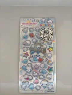 光るジュエルプチドロップステッカー　ぷくぷくあわわちゃん