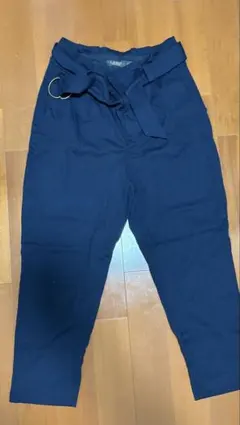 【美品】LAUREN RALPH LAUREN ベルト付きパンツ ネイビー