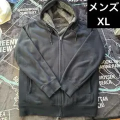 ユニクロ 裏起毛パーカー ボアスウェットパーカー メンズ XL ブラック 美品
