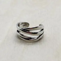 シルバー925 オープンリング　ヴィンテージリング　シンプル　ユニセックスB21