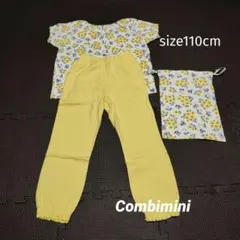 【未使用】Combiminiおなか安心ボタン付き半袖パジャマ110cm 花柄のサムネイル