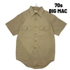 70s ヴィンテージ BIG MAC 半袖ワークシャツ JCペニー カーキ Mのサムネイル