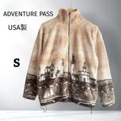ADVENTURE PASS 灯台柄 ボアフリースブルゾン USA製 S