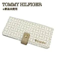 【新品】トミーヒルフィガー ロングウォレット 長財布 ベージュ×モノグラムのサムネイル