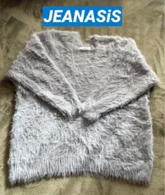 JEANASIS 水色 シャギーニット(セーター)Vネック