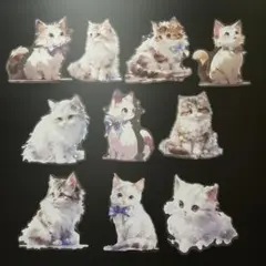 Animal Forest Serise 猫 ステッカー 10枚セット