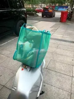 新品　未使用　大容量　グリーン　トートバッグ　メッシュバッグ　海　プール　多用途