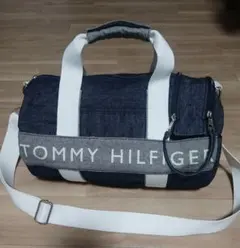 TOMMY HILFIGER デニムショルダーバッグ　ボストンバッグ　中サイズ