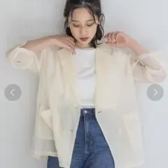LOWRYS FARM　ローリーズファーム シアージャケット　アイボリーのサムネイル