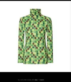 ユニクロ×マルニ　ヒートテックタートルネックTシャツ　グリーン マルチカラー