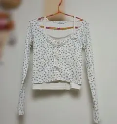 CHIP CLIP 花柄 レースアップ 長袖 トップス　小花柄
