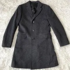 ユニクロ　チェスターコート　グレンチェック　カシミヤ混