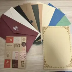 手紙 便箋 クラフト用紙 アンティーク調 10色 シンプル おしゃれ 封筒