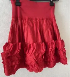 美品I PINCO PALLINOイピンコパリーノ赤いフリル付き膝丈スカート8