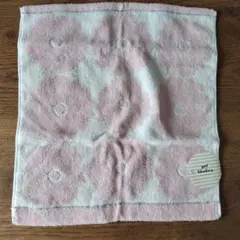 今治　花柄タオルハンカチ ピンク