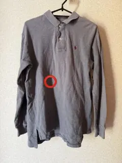 古着Polo by Ralph Lauren グレー 長袖ポロシャツ M メンズ