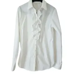 n.line by nozomi フリル 長袖シャツ ホワイト 13号