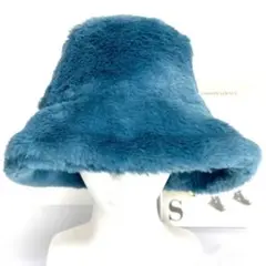 【新品】可愛い♡　ボア　バケットハット　ブルー　帽子　おしゃれ　a