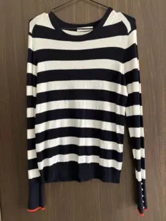 ZARA ニット セーター L 白黒ボーダー