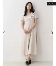 最終お値下げ⭐︎極美品ANAYI ドライポプリンフレアワンピース　38サイズ 最終お値下げ⭐︎極美品ANAYI ドライポプリンフレアワンピース 38