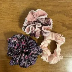 花柄シュシュ3個セット