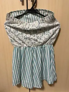 サロペット　ストライプ　中古　ノーブランド