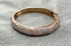 Jiu Long Xing ヴィンテージバングル　花柄ブレスレット　七宝焼風