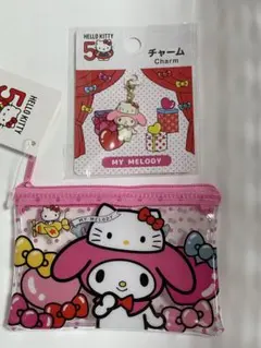 ５０周年　フラットポーチ　チャーム　　マイメロディ