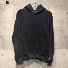 NIKE AIR JORDAN フリースパーカー 黒 刺繍ロゴ ジャンプマン