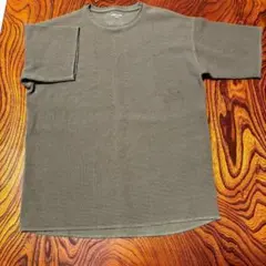 GLOBAL WORK ワッフルTシャツ 半袖 メンズ M グリーン 無地