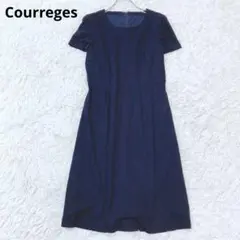 クレージュ　半袖ワンピース　膝丈　フレア　無地　シンプル　オケージョン